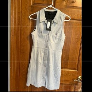 Womens Faux Fur Grey Dress